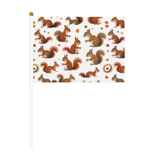 Niedlicher Eichhörnchen-Druck, praktische Handflagge, vielseitige Flaggen, Mastpartys, Paraden, Dekorationen, Urlaub von SDFHU