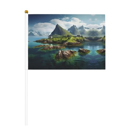 Norwegen Inseln Druck Bequemlichkeit Handflagge Vielseitige Flaggen Pole Partys Paraden Dekorationen Urlaub von SDFHU