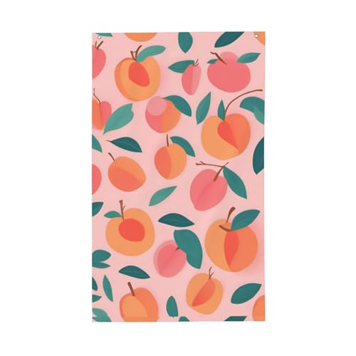 Rosa Pfirsichmuster, nahtloser Musterdruck, leichte Dekoration, Flagge, saisonale Flaggen, für drinnen und draußen, Ausstellung, Terrasse, Rasen, Garten von SDFHU