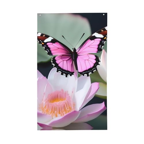Rosa Schmetterling 1 Druck leichte Dekoration Flagge saisonale Flaggen Indoor Outdoor Display Terrasse Rasen Garten von SDFHU