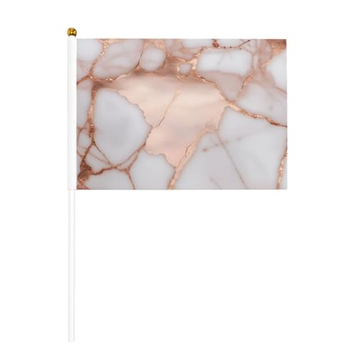 Roségold-Marmor-Druck, praktische Handflagge, vielseitige Flaggen, Mastpartys, Paraden, Dekorationen, Urlaub von SDFHU