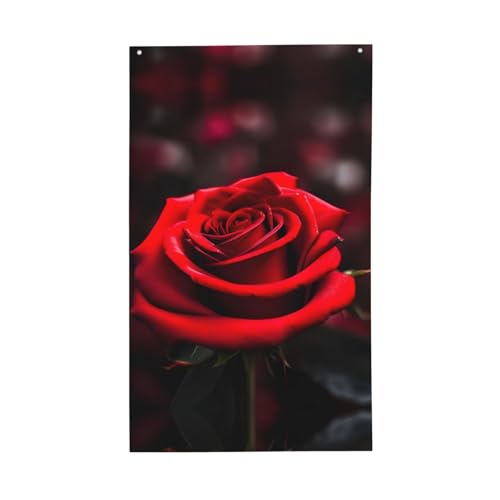 Rote Rosen-Druck, leicht, dekorativ, saisonale Flaggen, für drinnen und draußen, für Terrasse, Rasen, Garten von SDFHU