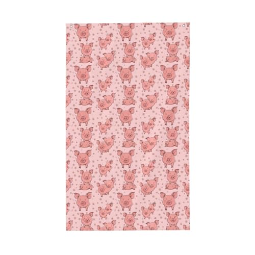 Rote niedliche Schweine-Druck, leichte Dekoration, Flagge, saisonale Flaggen, für drinnen und draußen, für Terrasse, Rasen, Garten von SDFHU