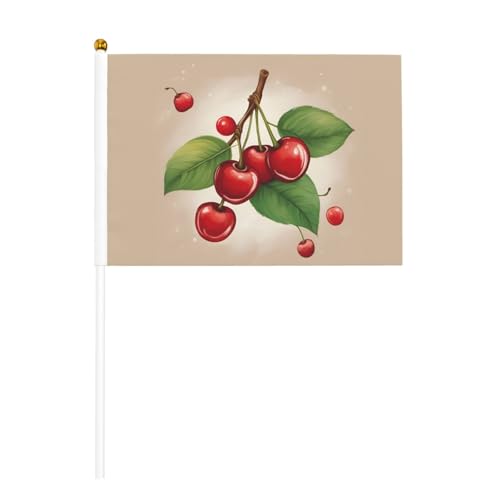 Schöne süße rote Kirsche, 1 Druck, praktische Handflagge, vielseitige Flaggen, Mastpartys, Paraden, Dekorationen, Urlaub von SDFHU