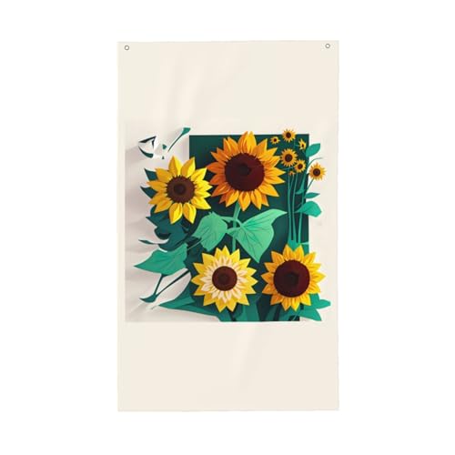 Sonnenblumen-Flagge, Bienendruck, leicht, dekorativ, saisonale Flaggen, für Innen- und Außenbereich, Terrasse, Rasen, Garten von SDFHU