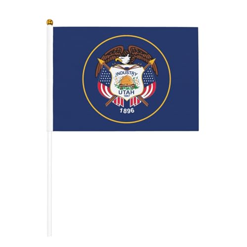 Utah-Flagge, Druck, praktische Handflagge, vielseitige Flaggen, Mastpartys, Paraden, Dekorationen, Urlaub von SDFHU