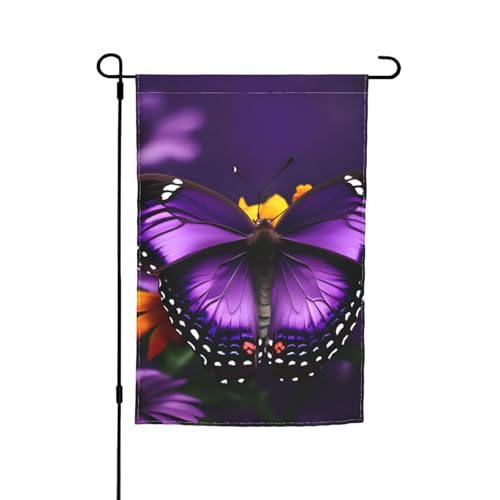 Violetter Schmetterlings- und Blumendruck, 30,5 x 45,7 cm, florale Gartenflagge, Ganzjahresdekoration, für den Außenbereich, dick, für Rasenflaggen Violetter Schmetterlings- und Blumendruck, 30,5 x 45,7 cm, florale Gartenflagge, Ganzjahresdekoration, für den Außenbereich, dick, für Rasenflaggen von SDFHU
