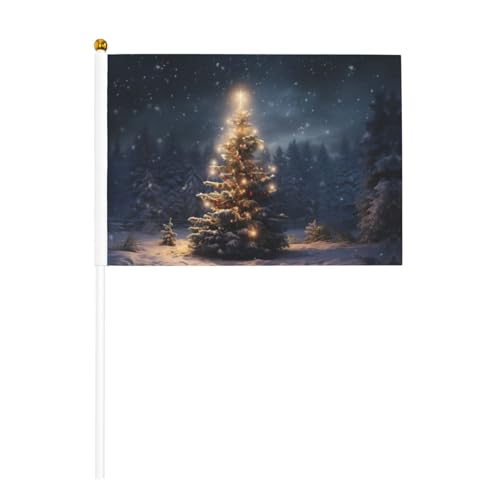 Weihnachtsbaum-Schnee-Druck, praktische Handflagge, vielseitige Flaggen, Mastpartys, Paraden, Dekorationen, Urlaub von SDFHU
