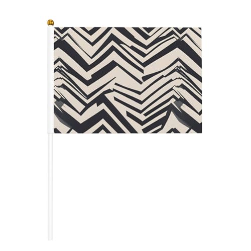 Zick-Zack-Linien-Druck, praktische Handflagge, vielseitige Flaggen, Mastpartys, Paraden, Dekorationen, Urlaub von SDFHU