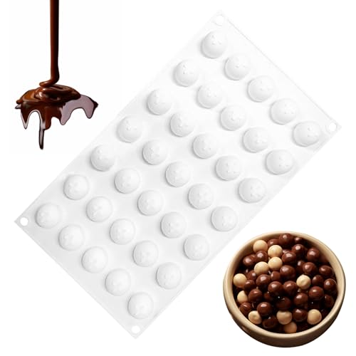 Schokoladenformen Kugelform Silikonform 35 Löcher Schokoladenformen Kugel Kugel Silikonform Für Diy Schokoladen Kugeln Kuchen Eiskugeln Gelee Eiswürfel Bonbons Dome-Mousse ﻿ von SDFLKAE