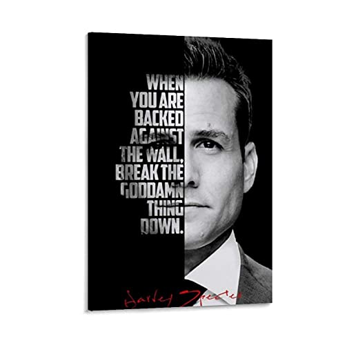 SDFRE Harvey Specter Kunst-Poster, Leinwand-Kunst-Poster und Wand-Kunstdruck, modernes Familienschlafzimmer, 60 x 90 cm von SDFRE