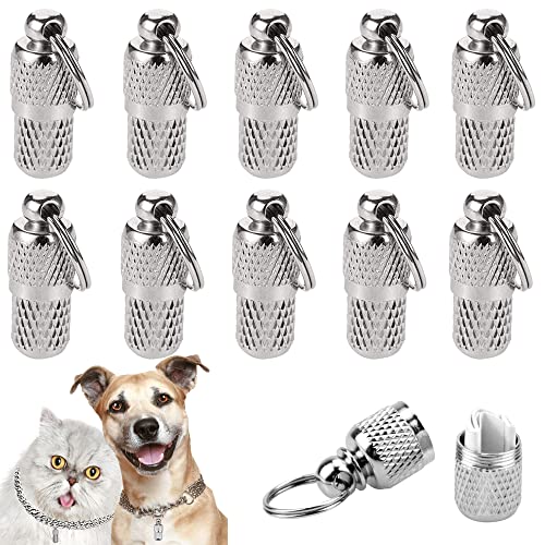 Halsband Klein Hundemarke, 10 Stück Haustier ID Tags, ID Tag Hundemarke, Haustier ID Adresse Tag, Haustier Pillendose, wasserdicht Messing, mit Adress-Namensschild, für Hunde, Katzen, Welpen (Silber) Halsband Klein Hundemarke, 10 Stück Haustier ID Tags, ID Tag Hundemarke, Haustier ID Adresse Tag, Haustier Pillendose, wasserdicht Messing, mit Adress-Namensschild, für Hunde, Katzen, Welpen (Silber) von YANJINGHE