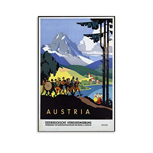 SDFSDF Österreichische Leinwand-Wandkunst, Vintage-Reise-Poster, Bild für Zuhause, Büro, dekorative Poster, 50 x 75 cm von SDFSDF