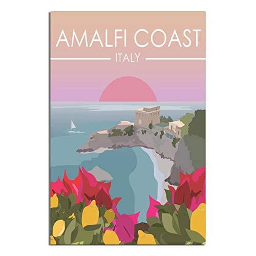 Amalfi Coast Vintage Reiseposter Gemälde Poster Modern Geschenk Schlafzimmer Deko von SDFSF