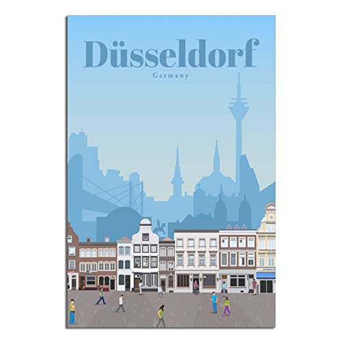 Düsseldorf Deutschland Vintage Reise Poster Gemälde Poster Modern Geschenk Schlafzimmer Deko von SDFSF