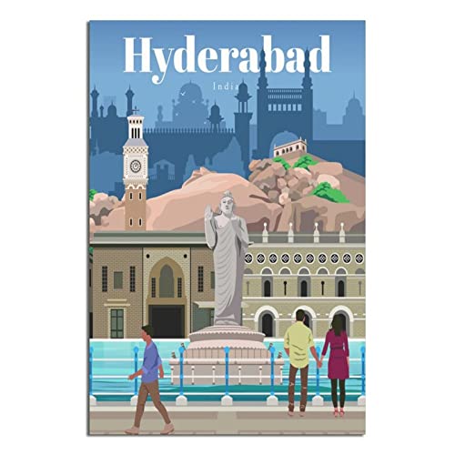 Indien Hyderabad Vintage-Reiseposter, Malposter, modernes Geschenk, Schlafzimmer dekorativ von SDFSF