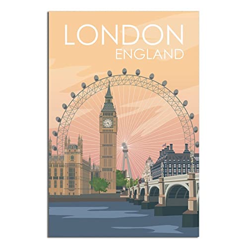 Poster, Motiv: London, England, Vintage, Reiseposter, modernes Geschenk, Schlafzimmer Poster, Motiv: London, England, Vintage, Reiseposter, modernes Geschenk, Schlafzimmer von SDFSF