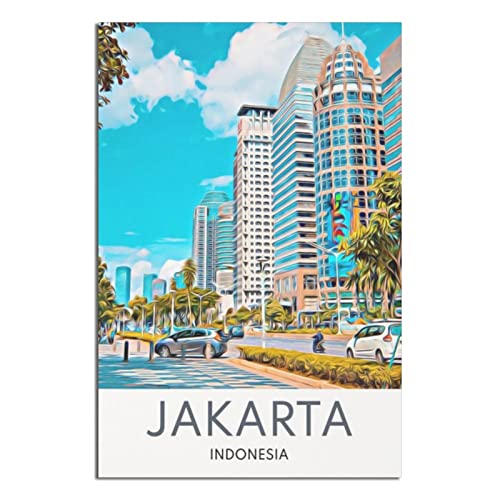 SDFSF Jakarta Vintage-Reiseposter, Malposter, modernes Geschenk, Schlafzimmer, dekorativ von SDFSF