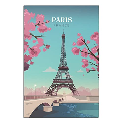 SDFSF Paris Frankreich Vintage Reise Poster Malerei Poster Modern Geschenk Schlafzimmer Deko von SDFSF