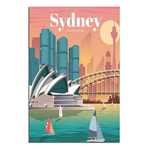 Sydney Australia Vintage Reiseposter Gemälde Poster Modern Geschenk Schlafzimmer Deko von SDFSF