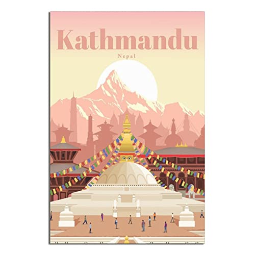 Vintage-Reise-Poster Nepal Gemälde Poster modernes Geschenk Schlafzimmer Deko von SDFSF
