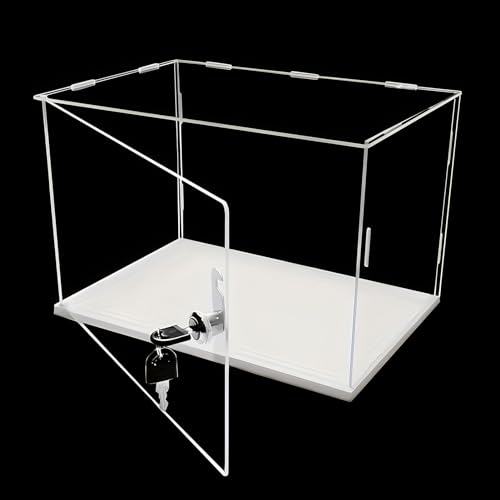 Acryl Vitrine Klare Selbstmontierbare Acrylvitrine, Actionfiguren-Aufbewahrungsbox mit Schloss und Schlüssel, Staubdichte Schutzvitrine für Sammlerstücke / Modelle ( Size : 20cm(8")x20cm(8")x20cm(8") von SDFVSDF