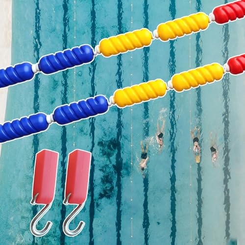 Pool-Sicherheits-Trennseil Schwimmbad-Trennlinie, Pool-Sicherheits-Trennbojenlinie mit 2 Stahlhaken, Pool-Break-Wellen-Sicherheitsseil für Wasserpark / Schwimmtraining ( Color : Steel Wire Rope , Size von SDFVSDF