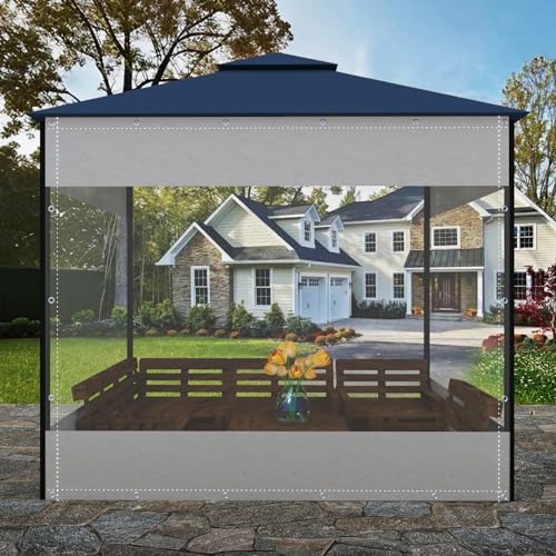 SDFVSDF Transparente, wasserdichte Plane, (HxB: 2 x 3,5 m) Transparente, schwere PVC-Plane mit Ösen, verwendbar für Lauben, Garten, Garage, anpassbar–verleiht Ihrem Außenbereich Eleganz und Schönheit von SDFVSDF