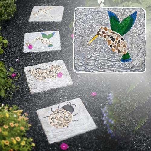 Trittstein Trittstein für Die Gartendekoration, Rechteckige Wegepflastersteine mit Poliertem Kopfsteinpflaster, Dekorativer Stein im Rustikalen Stil für Rasenflächen/Hinterhöfe (Size : Birdie) von SDFVSDF