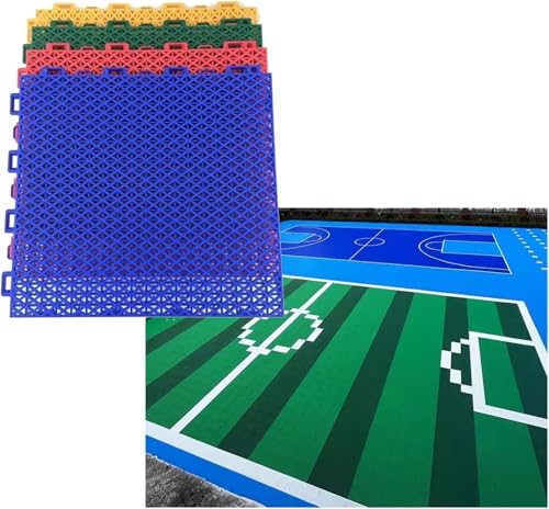 Bodenmatten, 12in DIY Modulare Ineinander greifenfußmatten for Basketballplatz Badmintonplatz 10PCS(Yellow) von SDGBCXD