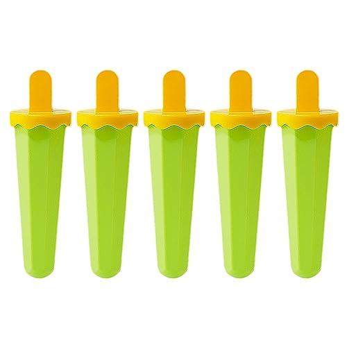 Eis am Stiel-Formen， 5 Stück Eis am Stiel, leicht zu lösende Silikon-Eisformen mit Tropfschutz, wiederverwendbare Eis am Stiel-Maker-Form, einfach zu verwenden(Green) von SDGBCXD