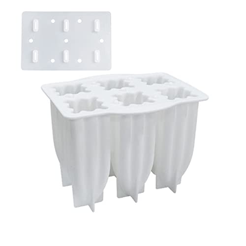 Eis am Stiel-Formen， 6 Zellen Eiscreme-Form Lolly Ice for Formen Eis am Stiel Makers Küchenhelfer Formen Accesso(White) von SDGBCXD