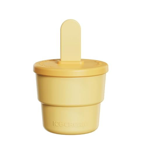 Eis am Stiel-Formen， Einfach zu verwendender Silikon-Eis am Stiel-Maker, innovative Leckerli-Formen, Eiscreme-Formen(Yellow) von SDGBCXD