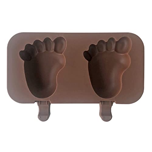 Eis am Stiel-Formen， Silikon-Eis for Formen, leicht zu lösendes Eis for Hersteller, wiederverwendbare Eis am Stiel-Tabletthalter zur Herstellung von Eiscreme F(Brown,Feet) von SDGBCXD