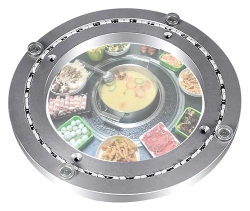 Gleitlager, Hochleistungs-Drehteller aus Aluminium mit manueller Steuerung, rutschfeste, stumme Schwenkplatte for das Esszimmer in der Küche(14 inches (350mm)) von SDGBCXD