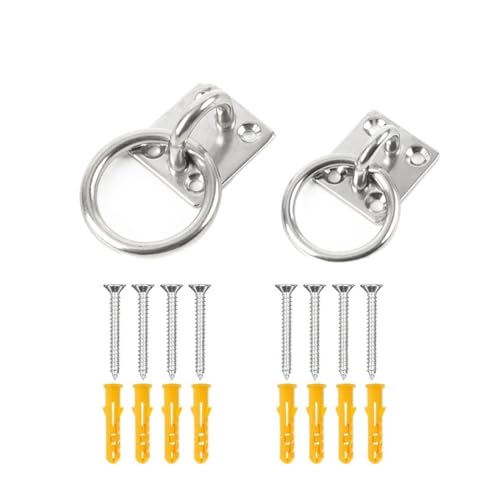 Haken， Haken for abgehängte Decken, Deckenhaken, 2 Stück 5/6/8 mm Befestigungshaken for Wanddecken mit runder Verriegelung, länglicher Ösenplatte aus Edelstahl, Klammer in U-Form(5mm) von SDGBCXD