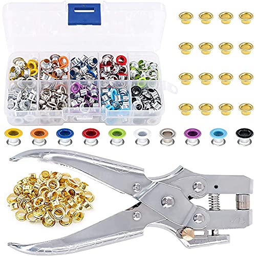 Locher, 400-teiliges 3/16-Zoll-Metall-Ösen-Set, 1-teilige Ösenlochzange, Metallösen-Sets, Schuhösen, Ösen-Sets Locher, 400-teiliges 3/16-Zoll-Metall-Ösen-Set, 1-teilige Ösenlochzange, Metallösen-Sets, Schuhösen, Ösen-Sets von SDGBCXD