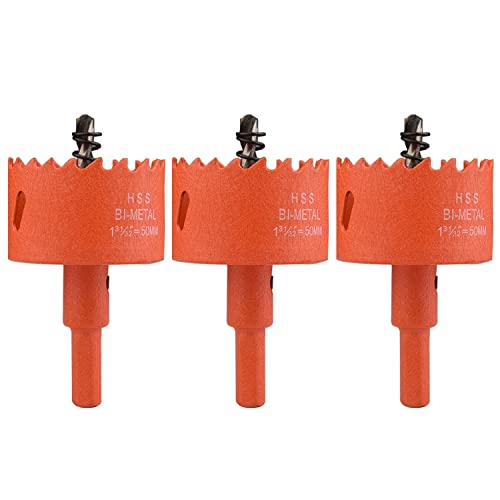 Lochsäge, 3 Stück HSS-Bimetall-Lochsägen, Durchmesser 53–70 mm, geeignet for Holzplatten, weiche Metallbleche, Trockenbauwände und Kunststoff(Diameter 53mm) von SDGBCXD
