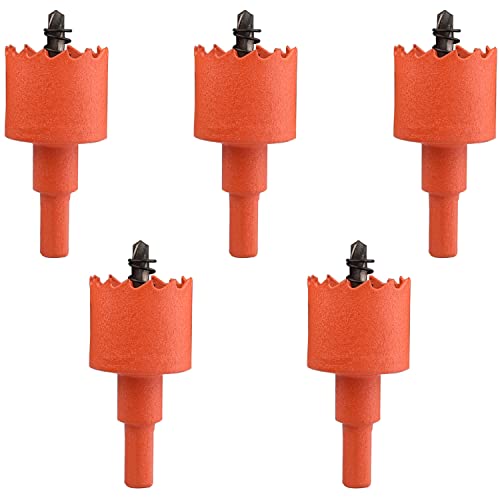 Lochsäge, 5 Stück Bi-Metall-Lochsäge HSS Zentrierbohrer Lochsäge Ø 27-35mm, Kunststoff, Sperrholz, dünnes Metall(Diameter 35mm) von SDGBCXD