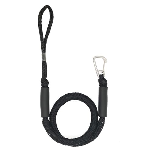 Marine-Seil, 1/2PCS Schock Docking Seil Dehnbar Boot Zubehör Festmacher for Kajak Wasserfahrzeuge Jet Ski Kanu Power(1pcs Black) von SDGBCXD