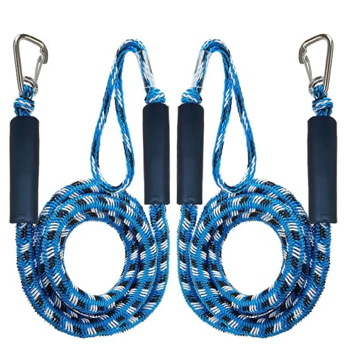Marine-Seil, 1/2PCS Schock Docking Seil Dehnbar Boot Zubehör Festmacher for Kajak Wasserfahrzeuge Jet Ski Kanu Power(2pcs Blue Black) von SDGBCXD