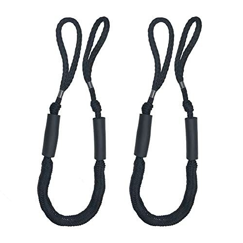 Marine-Seil, 2Pcs Elastische Kai Beiboot Marine Boot Bungee Dock Erweiterbar Linie Festmacher Seile Outdoor Sport Zubehör(Black) von SDGBCXD