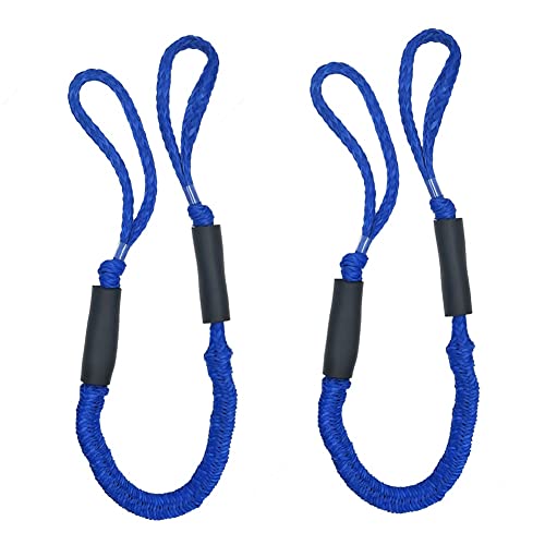 Marine-Seil, 2Pcs Elastische Kai Beiboot Marine Boot Bungee Dock Erweiterbar Linie Festmacher Seile Outdoor Sport Zubehör(Blu) von SDGBCXD