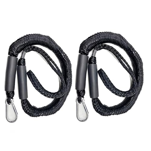 Marine-Seil, 4-5Ft Dehnt 1,52 M Elastische Bungee Schock Kabel Dock Linien 16mm 2200LBS Strap Stahl Haken Festmacher Seil Kajak Boot(2pcs 16mm 1.22m Bla) von SDGBCXD