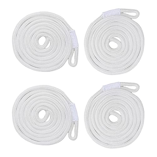 Marine-Seil, 4 stücke 1,5 m Marine Boot Stoßfänger Fender Linien 0,65 x150cm Dock Protector Docking Seil(Wit) von SDGBCXD