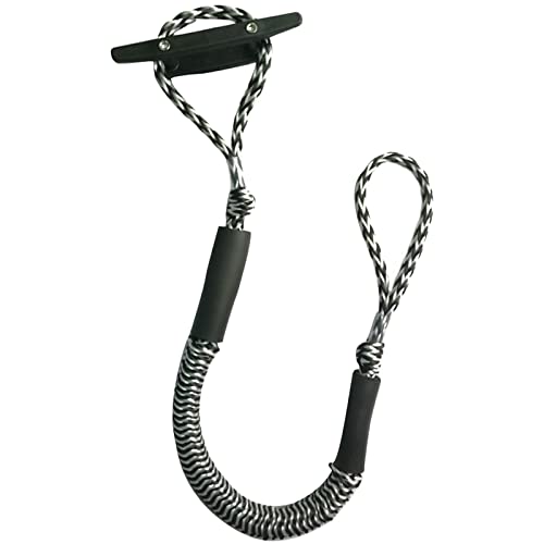 Marine-Seil, Bungee Dock Line Dehnbares Festmacherseil Boots-Dock-Leine Ankerseil Boot Cords Stretch Fischerbootzubehör(Black White Wave) von SDGBCXD
