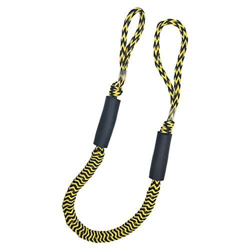 Marine-Seil, Bungee Dock Line Dehnbares Festmacherseil Boots-Dock-Leine Ankerseil Boot Cords Stretch Fischerbootzubehör(Yellow Black Wave) von SDGBCXD