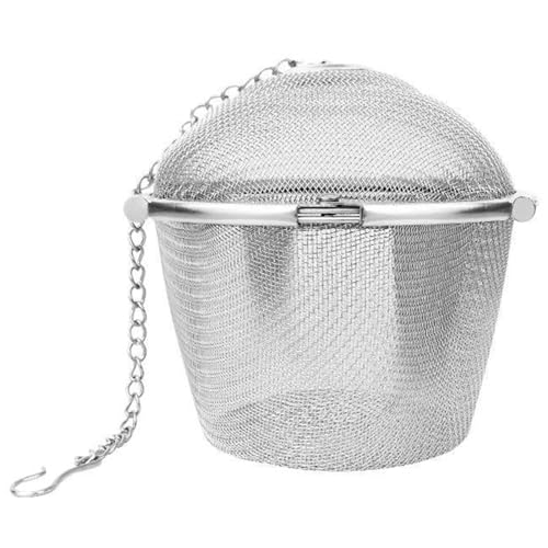 Mehlsieb， 1PCS Kräuter Ball Tee Gewürz Sieb Durable Silber Wiederverwendbare Edelstahl Mesh Teekessel Locking Tee Mehl Sieb(5x5cm) von SDGBCXD