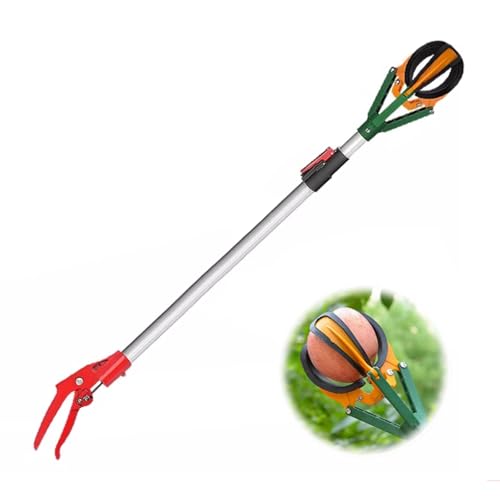 Obstpflücker， Obstpflückerstange, verstellbare 39"-59" Aluminiumstange, Mehrfruchtbaumpflückerwerkzeug, Obstfänger for Äpfel, Orangen von SDGBCXD