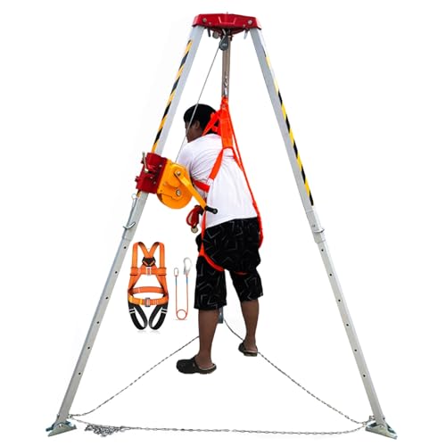 Rettungsstativ, Kanalisation Hebe Stativ Feuer Bergung Stabilisator Halterung Kit for Straße Sicherheit Gut Unterirdischen Rohr Tunnel Hilfe Relief(1800lbs Winch fall arrester belt) von SDGBCXD